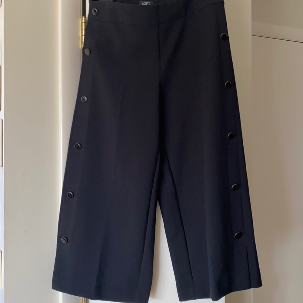 Ann Taylor Loft black pants with buttons on side